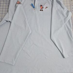 Devon & Jones Light Blue Quarter-Zip Pullover Fishing Athleisure Athletic